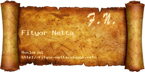Fityor Netta névjegykártya